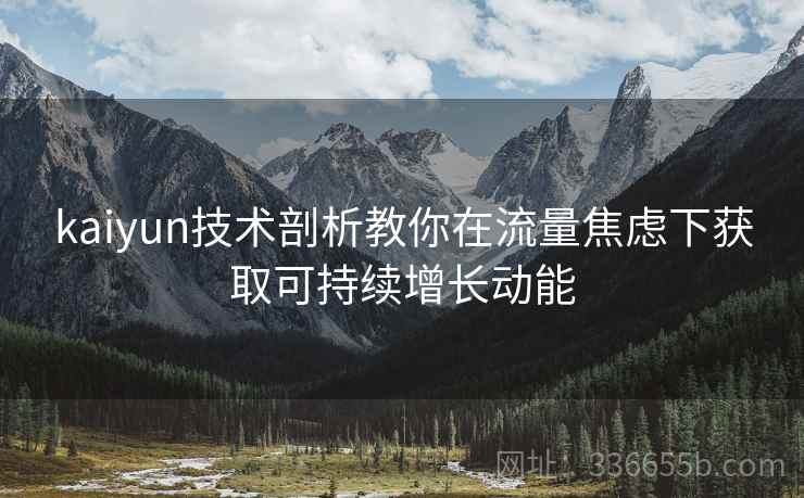 kaiyun技术剖析教你在流量焦虑下获取可持续增长动能