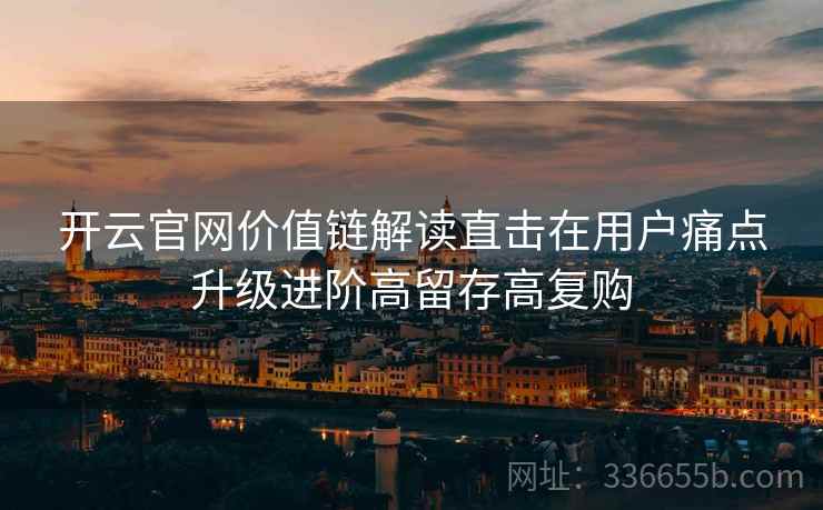 开云官网价值链解读直击在用户痛点升级进阶高留存高复购