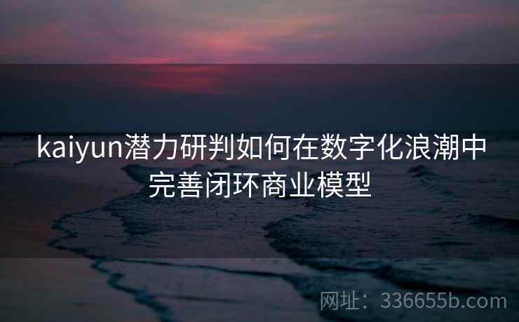 kaiyun潜力研判如何在数字化浪潮中完善闭环商业模型