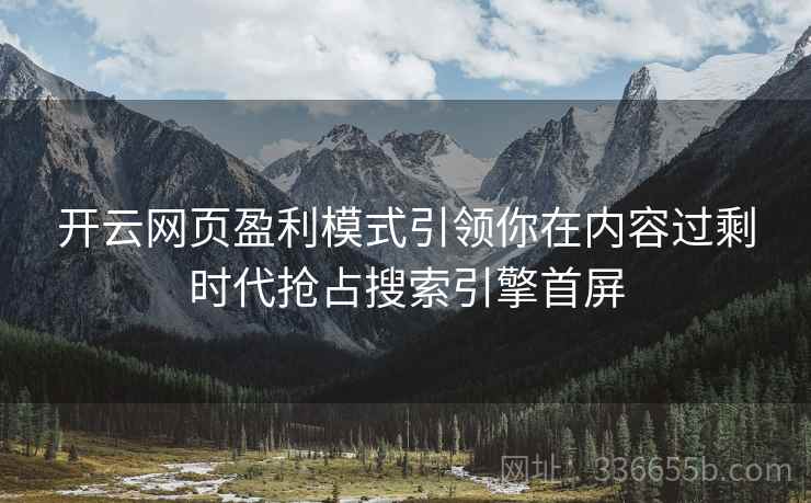 开云网页盈利模式引领你在内容过剩时代抢占搜索引擎首屏