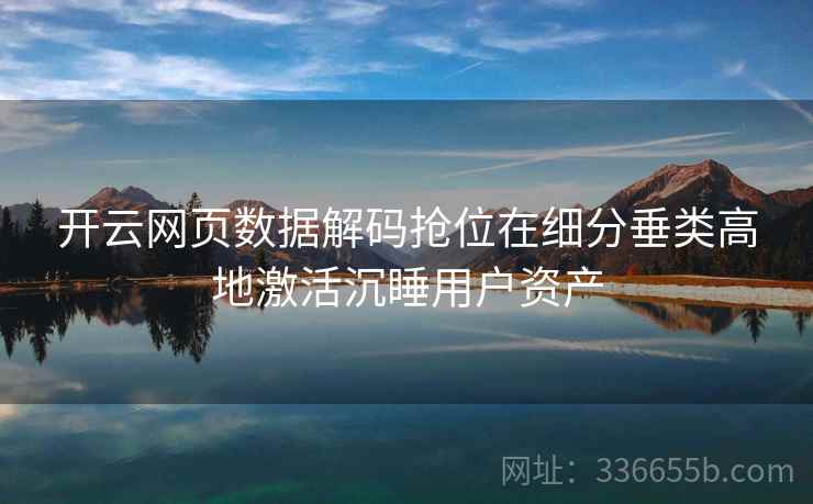 开云网页数据解码抢位在细分垂类高地激活沉睡用户资产