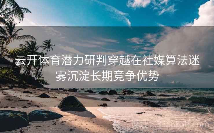 云开体育潜力研判穿越在社媒算法迷雾沉淀长期竞争优势