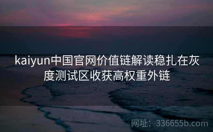 kaiyun中国官网价值链解读稳扎在灰度测试区收获高权重外链