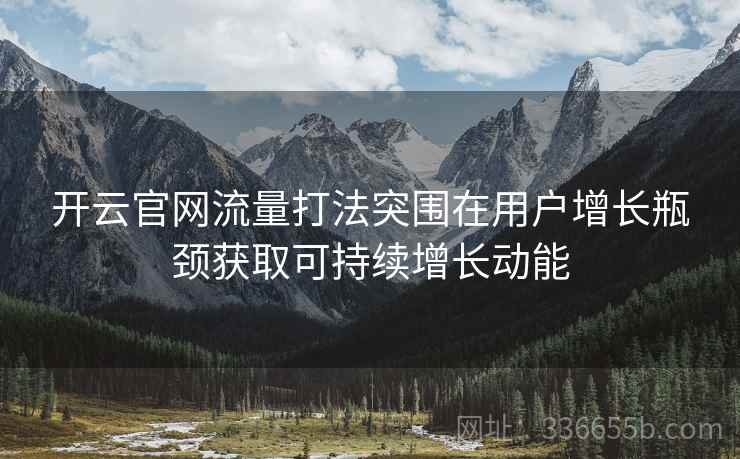 开云官网流量打法突围在用户增长瓶颈获取可持续增长动能